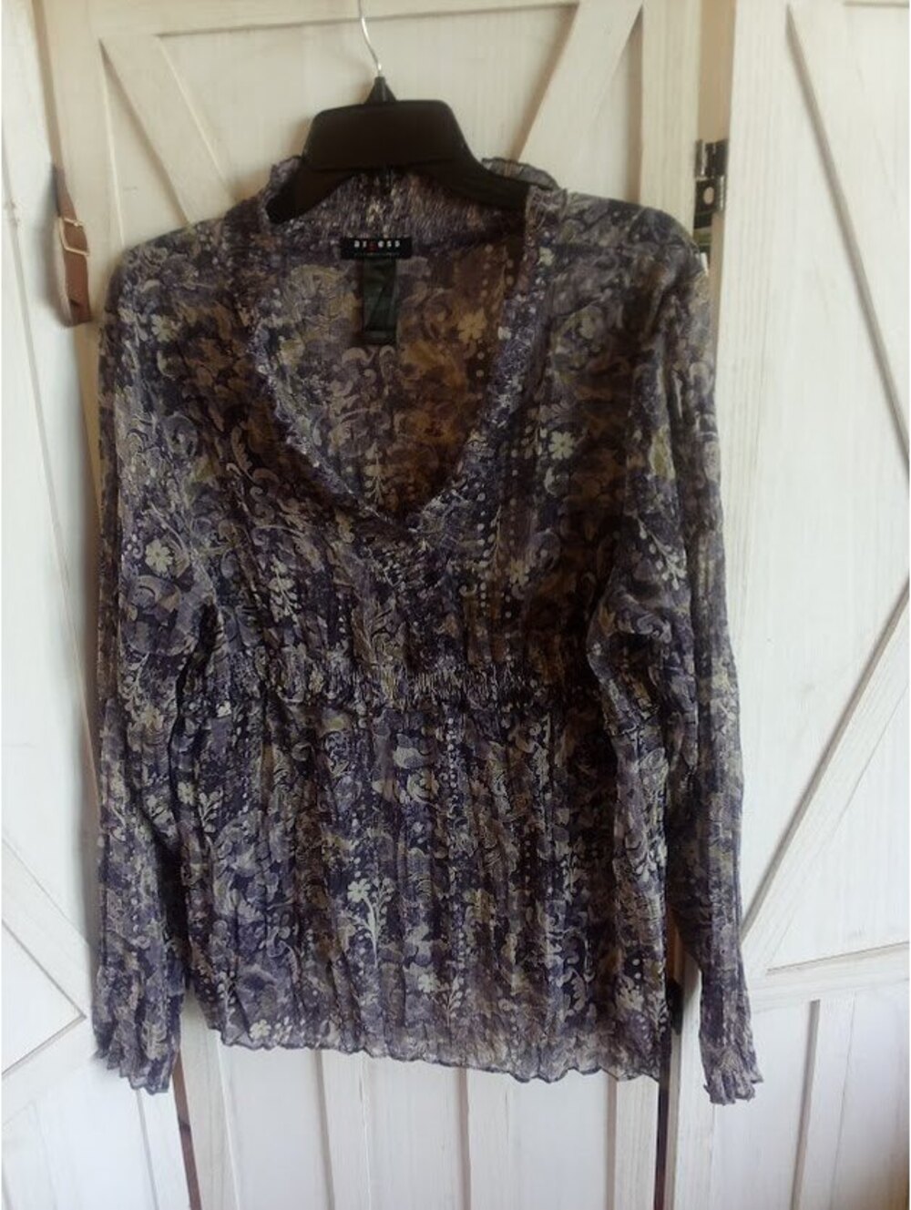 Axcess Women's Floral Sheer Long Sleeve Blouse Size 16